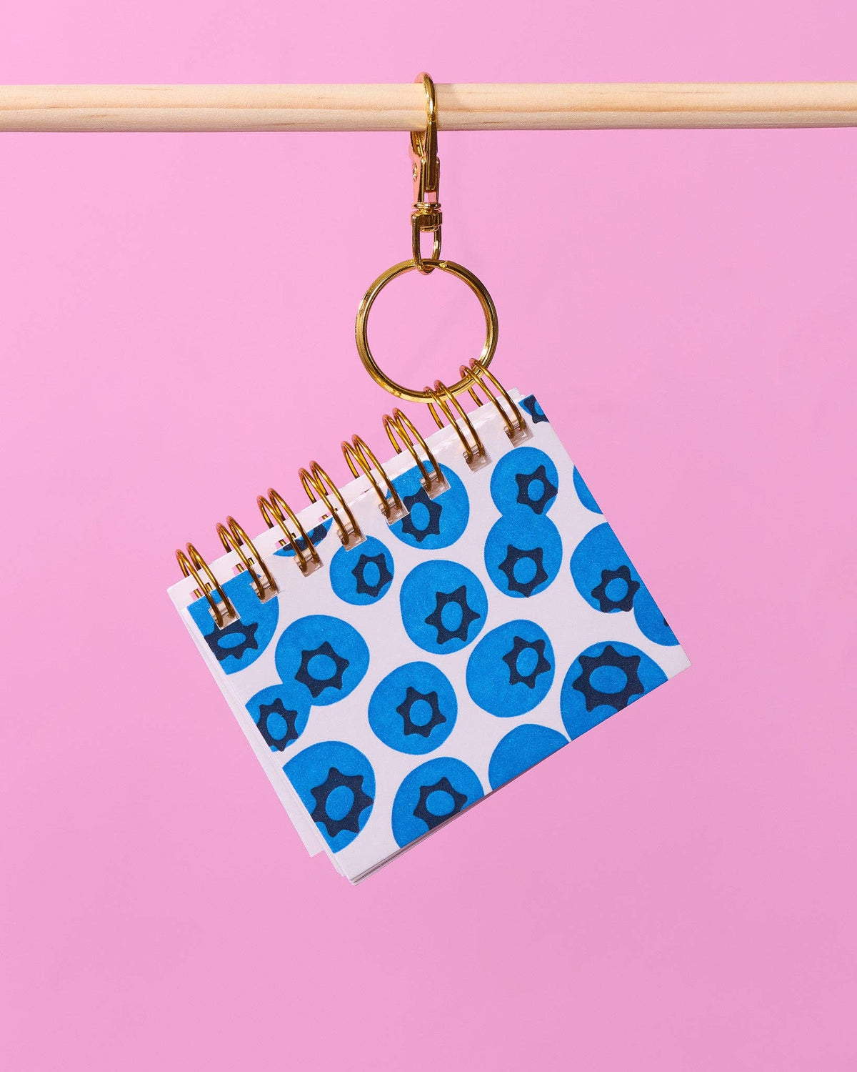 Letterpress Teenybook Mini Notebook Bag Charm—Blueberry