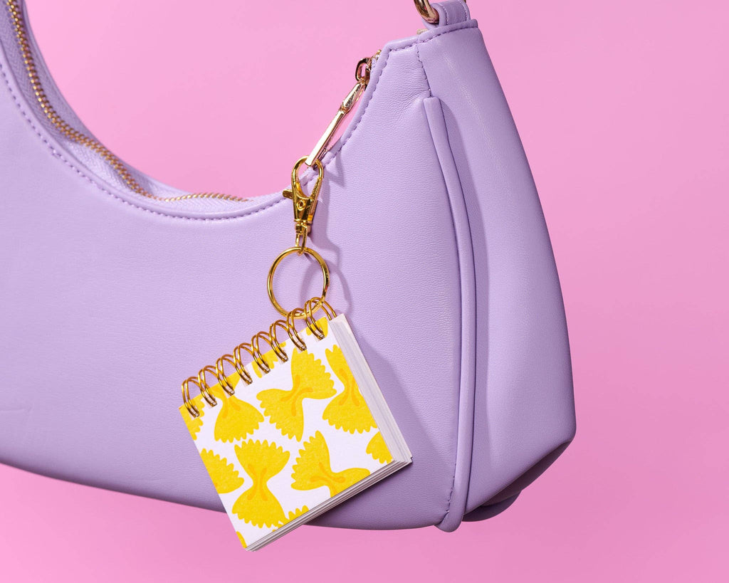 Letterpress Teenybook Mini Notebook Bag Charm—Bow Tie Pasta