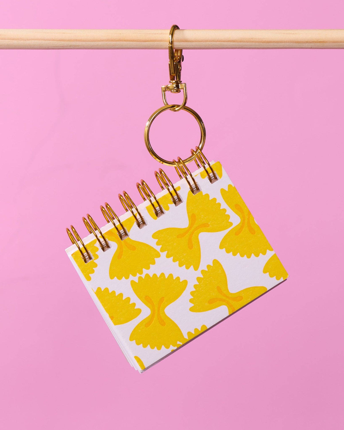 Letterpress Teenybook Mini Notebook Bag Charm—Bow Tie Pasta