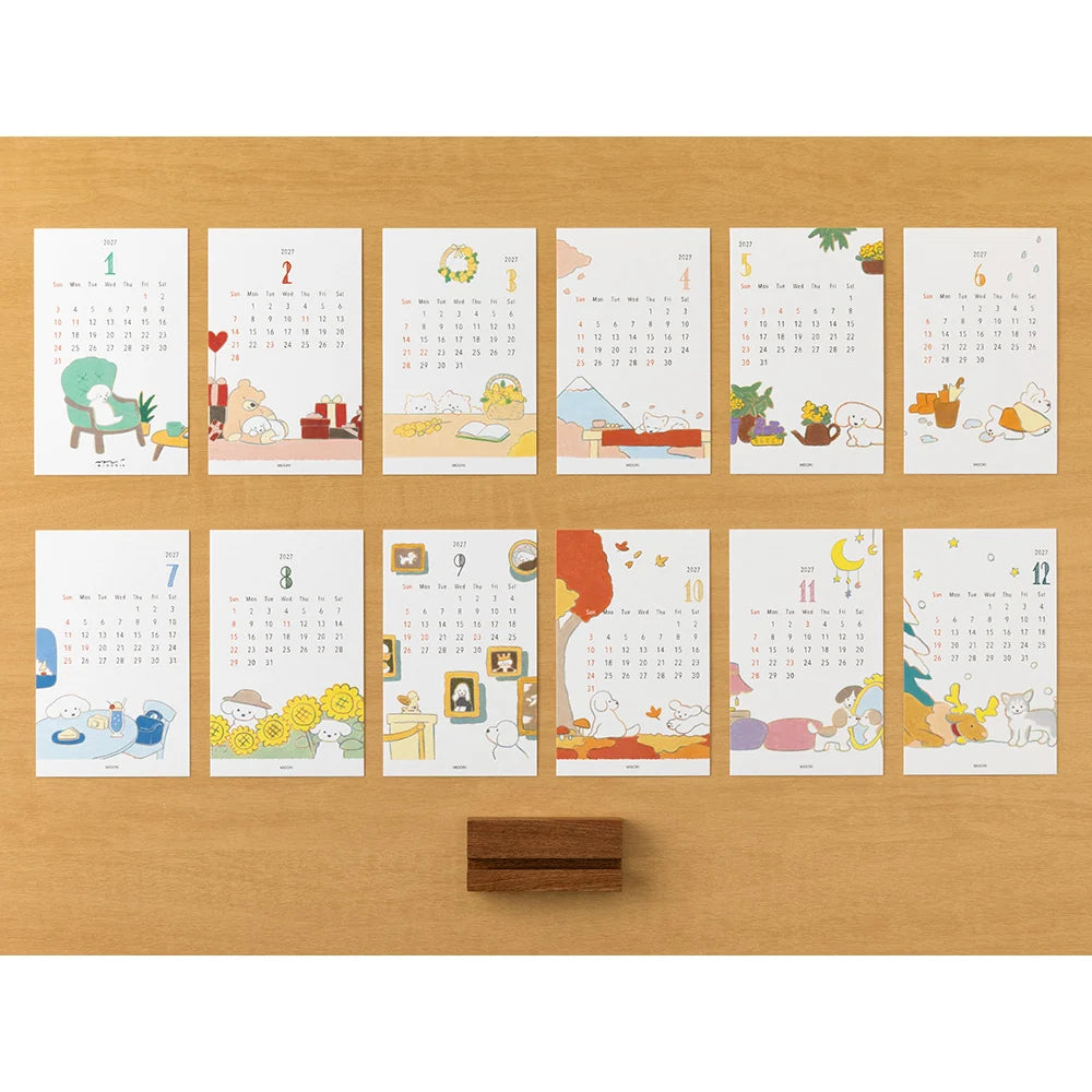 2027 Midori Stand Calendar - Dog