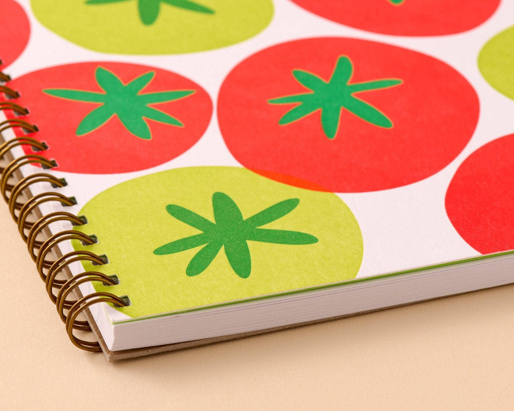 Letterpress A5 Spiral Notebook (Lined)—Tomatoes