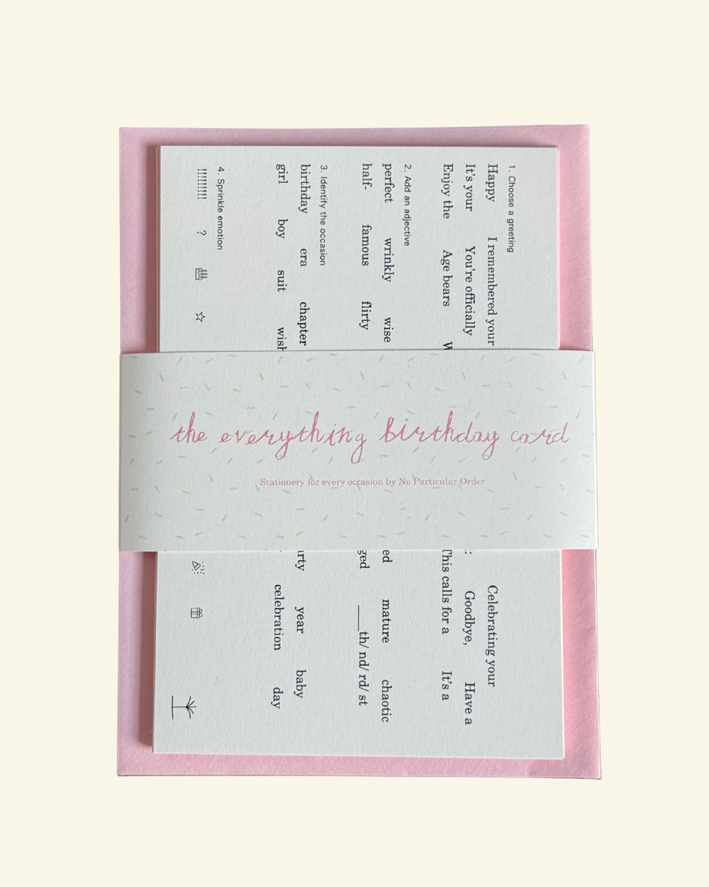 Birthday stationery set: ad-lib style cards for any occasion