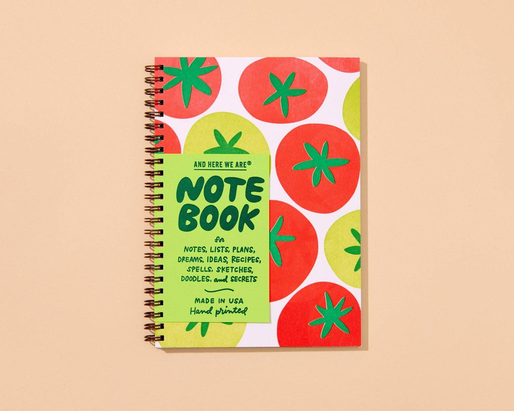Letterpress A5 Spiral Notebook (Lined)—Tomatoes