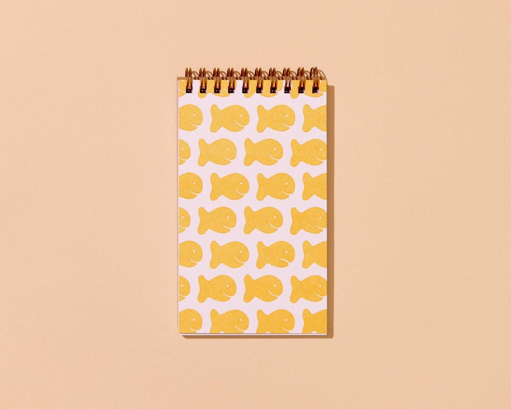 Letterpress Small Spiral Notebook (Lined)— Fish Crackers