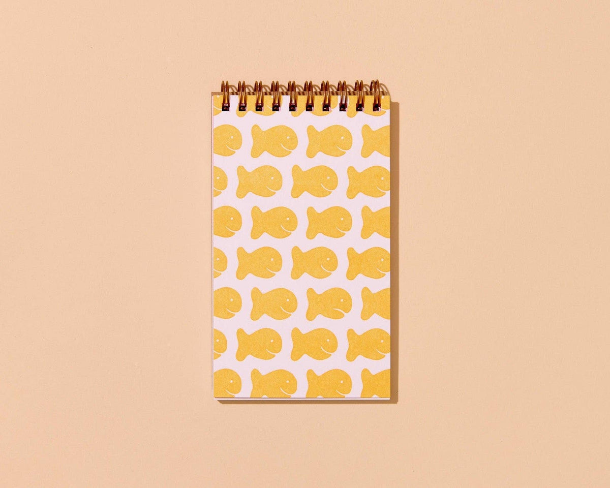 Letterpress Small Spiral Notebook (Lined)— Fish Crackers