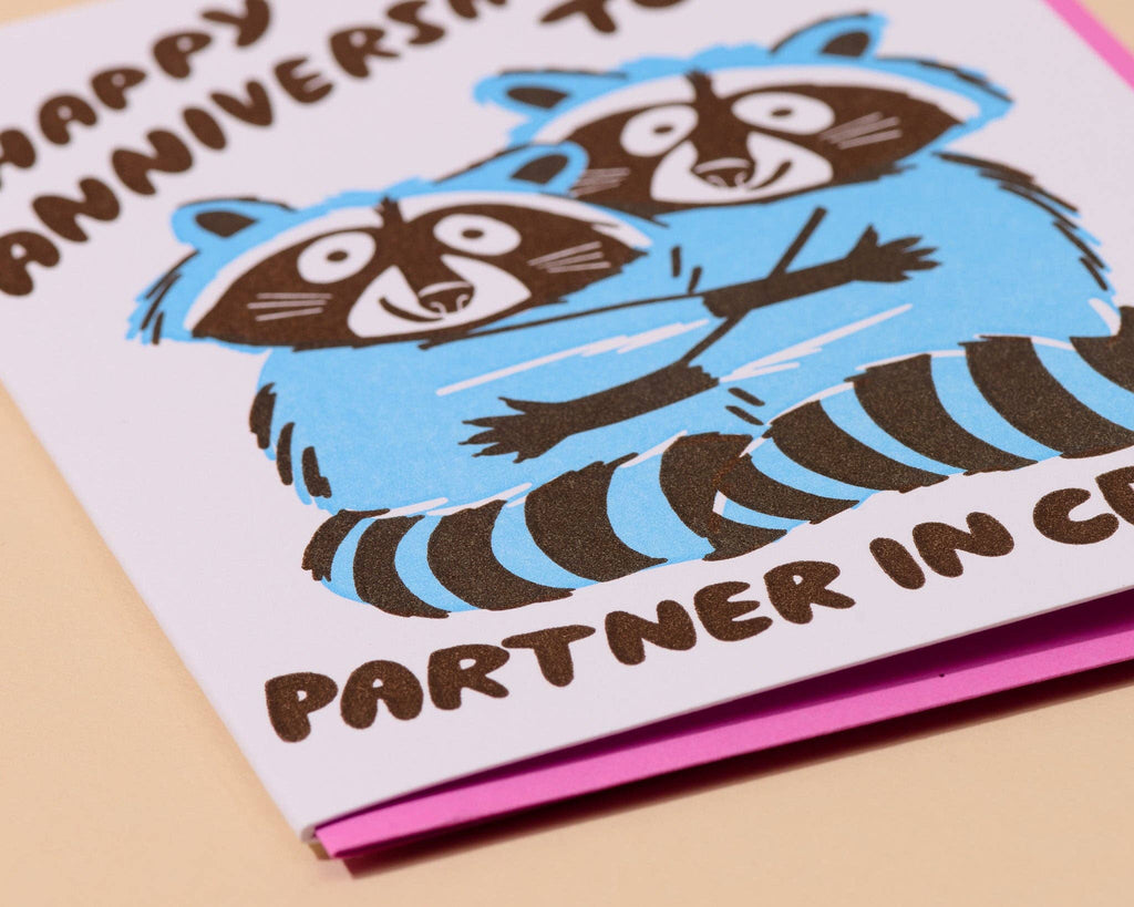 Letterpress Anniversary Card—Partners in Crime
