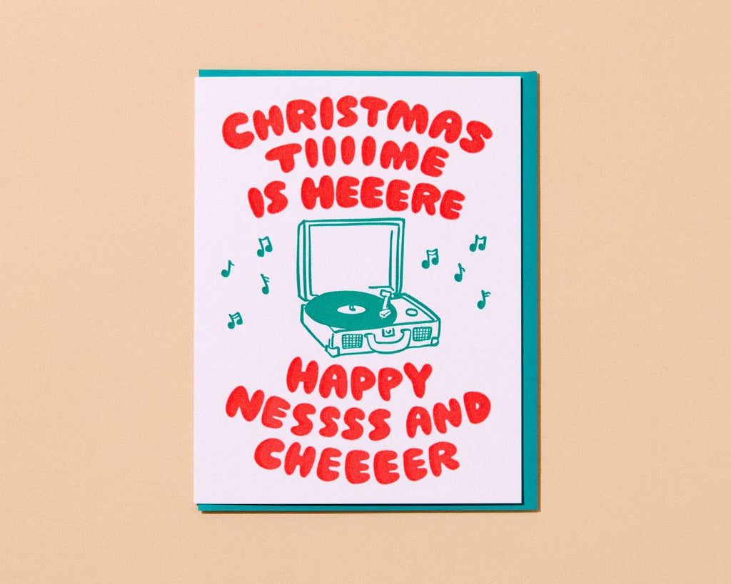 Letterpress Holiday Card—Christmas Time (Retro)