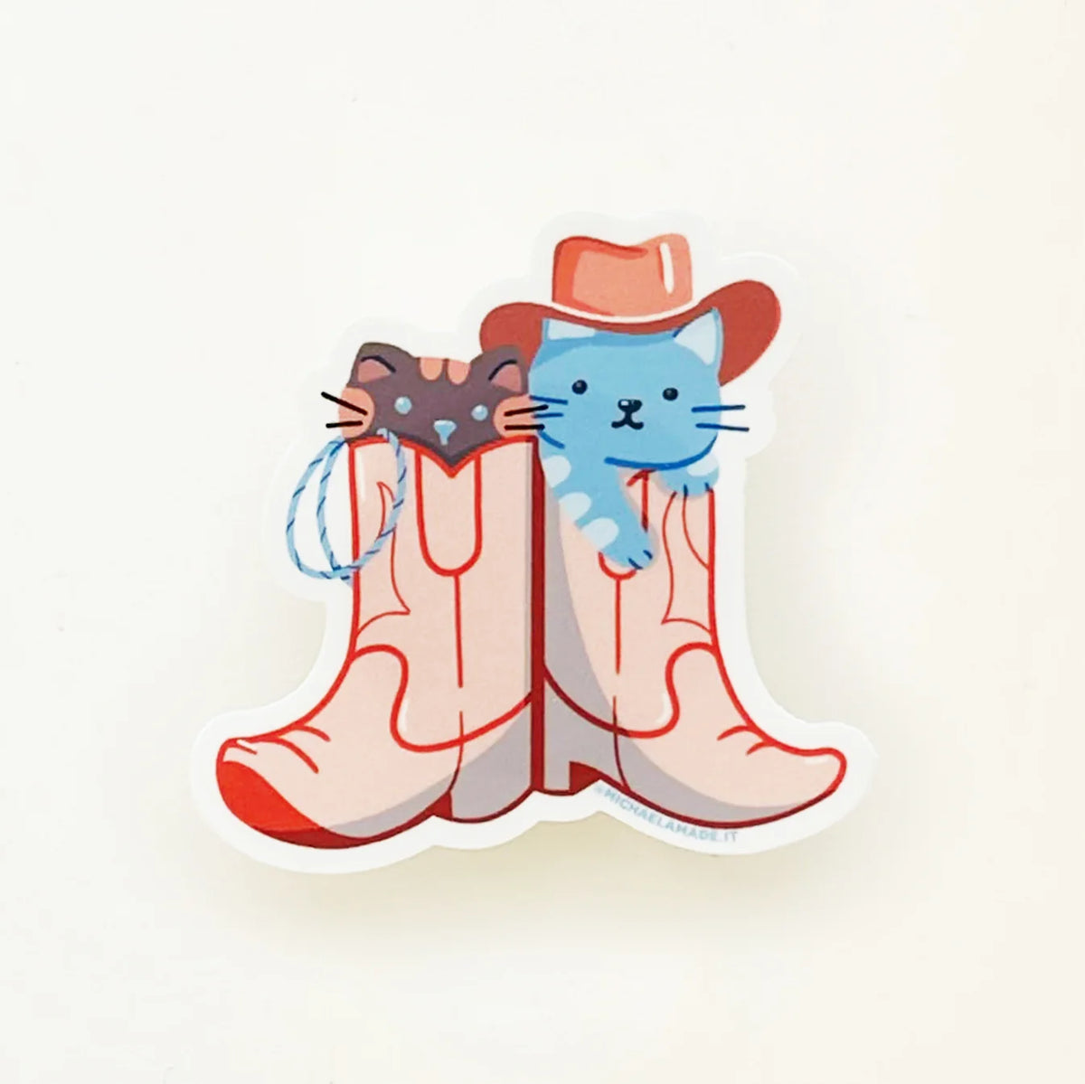 Bootin' Cats Sticker by Michaela Made