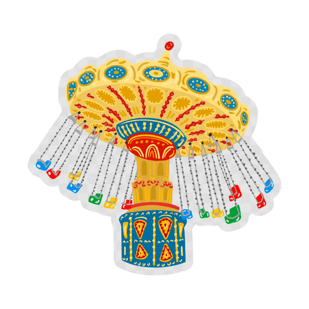 Boardwalk Swings Clear Vinyl Sticker by A. Crosby Creative