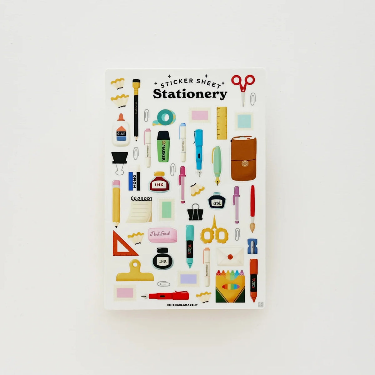 Stationery Sticker Sheet by Michaela Made