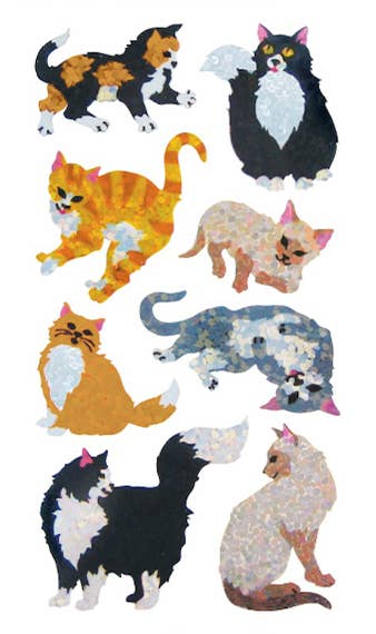 Cats & Kittens Stickers - 1 Perforated Square