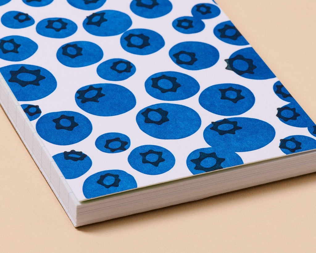 Letterpress Small Spiral Notebook (Lined)—Blueberry