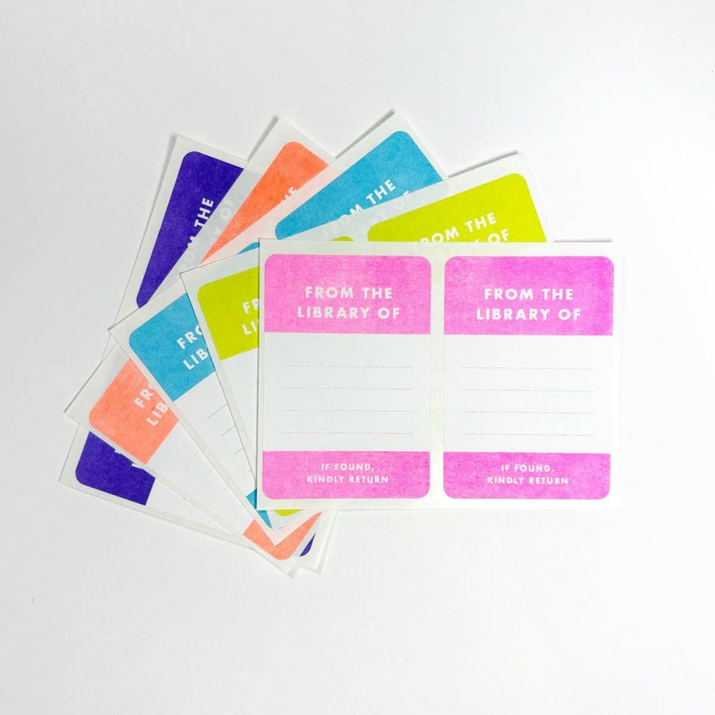 Ex Libris Bookplates - Riso Sticker Pack: Hanging Sleeve