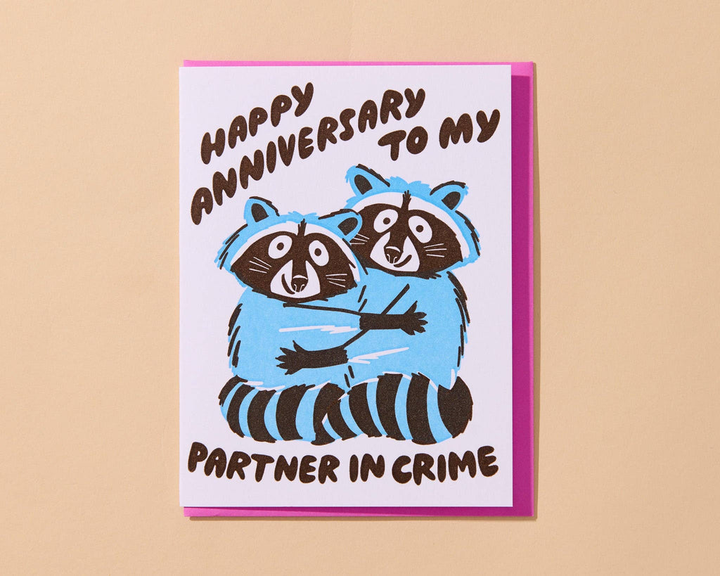 Letterpress Anniversary Card—Partners in Crime