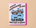 Letterpress Anniversary Card—Partners in Crime