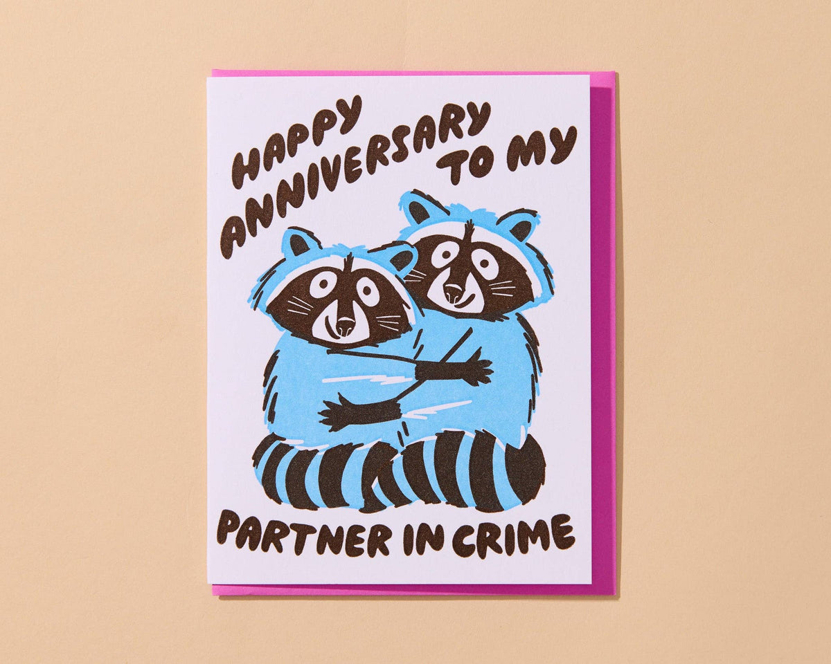 Letterpress Anniversary Card—Partners in Crime