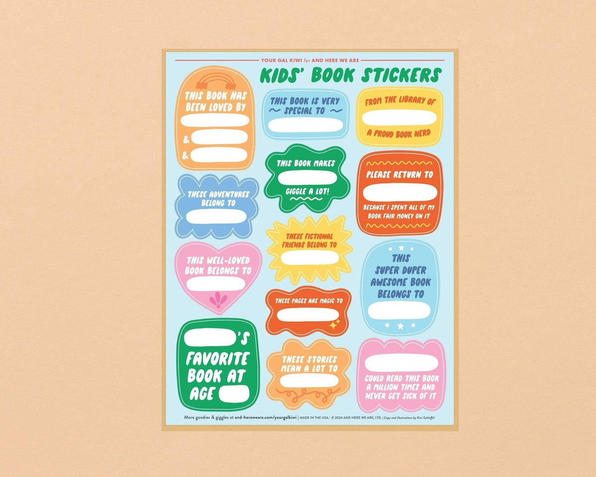 Book Plate Sticker Sheet—Kids & Young Readers