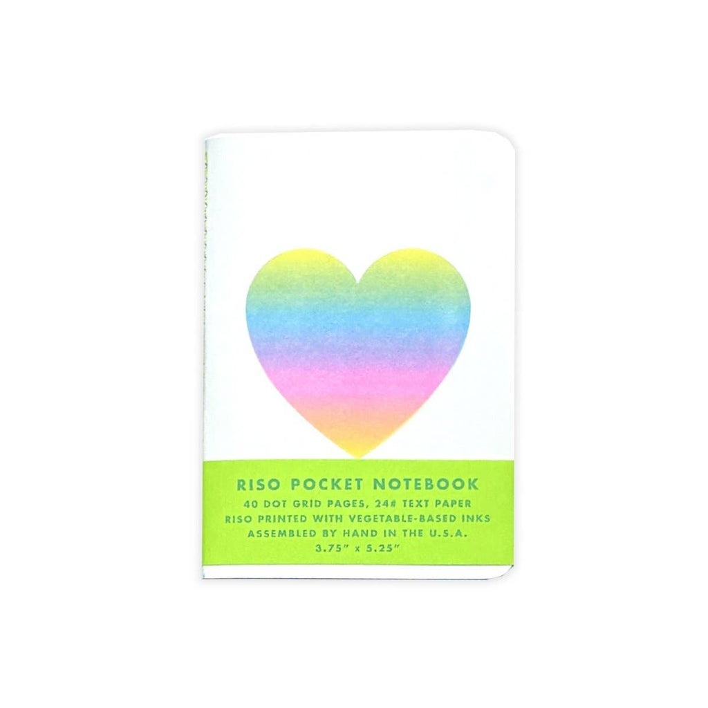 Risograph Pocket Notebook - Rainbow Heart