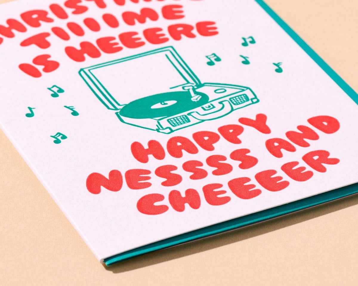 Letterpress Holiday Card—Christmas Time (Retro)