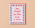 Letterpress Mother's Day Card—Taught Me To Mom (Needlepoint)
