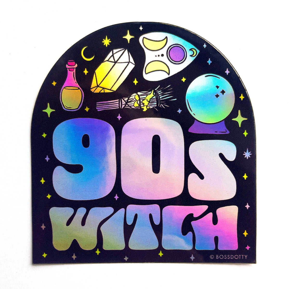 90s Witch Holographic Halloween Sticker