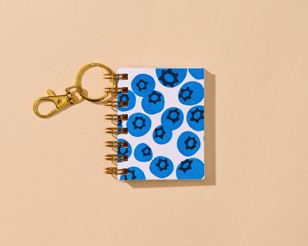 Letterpress Teenybook Mini Notebook Bag Charm—Blueberry