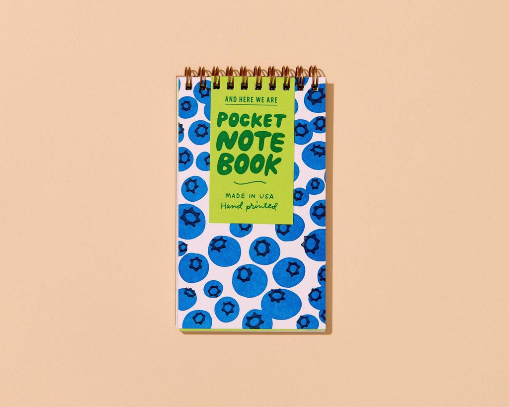 Letterpress Small Spiral Notebook (Lined)—Blueberry