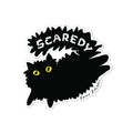 Scaredy Cat Sticker - Funny Black Cat Vinyl Sticker